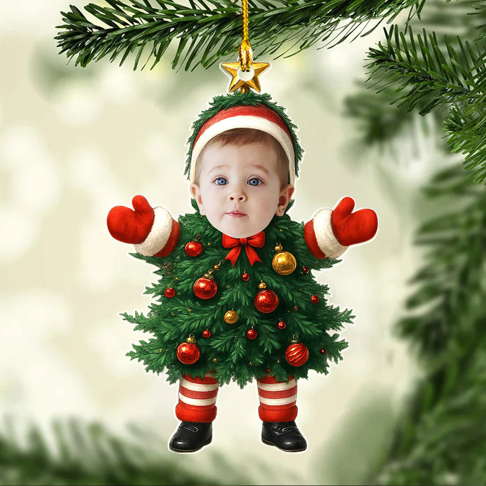 Baby Christmas Tree - Personalized Custom Acrylic Ornament - Image 2