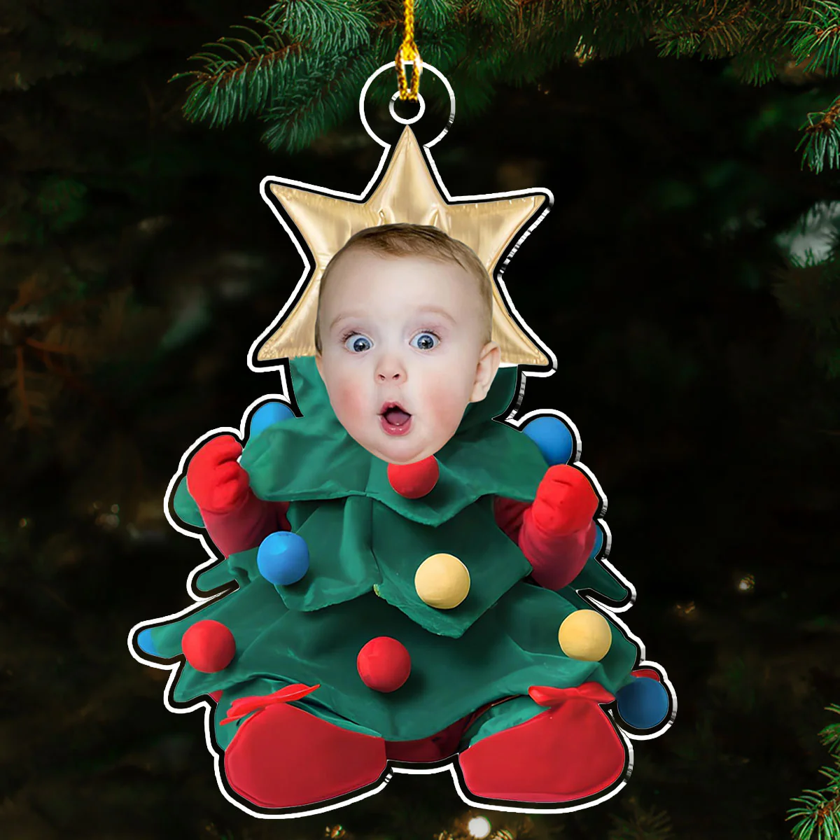Baby Christmas Tree - Personalized Custom Acrylic Ornament - Image 2