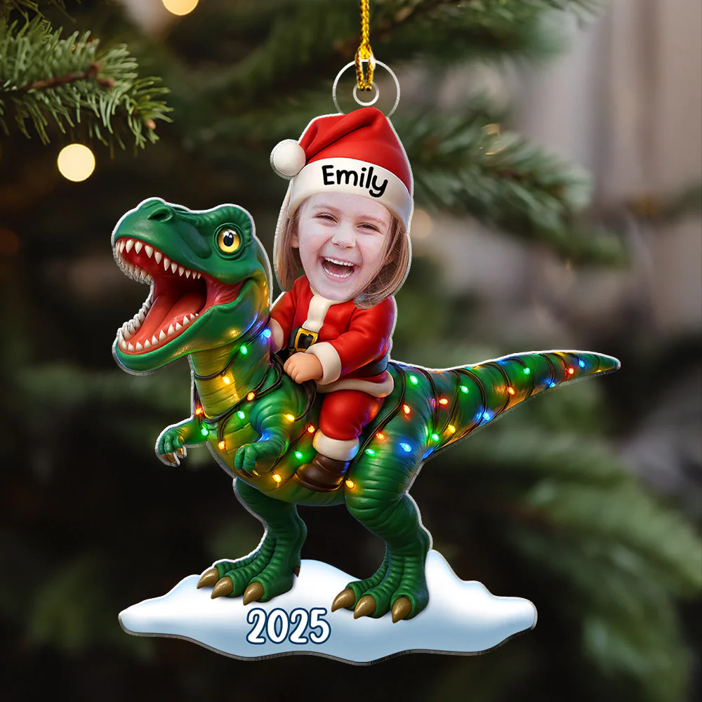 Baby Dinosaur - Personalized Custom Acrylic Ornament - Image 5
