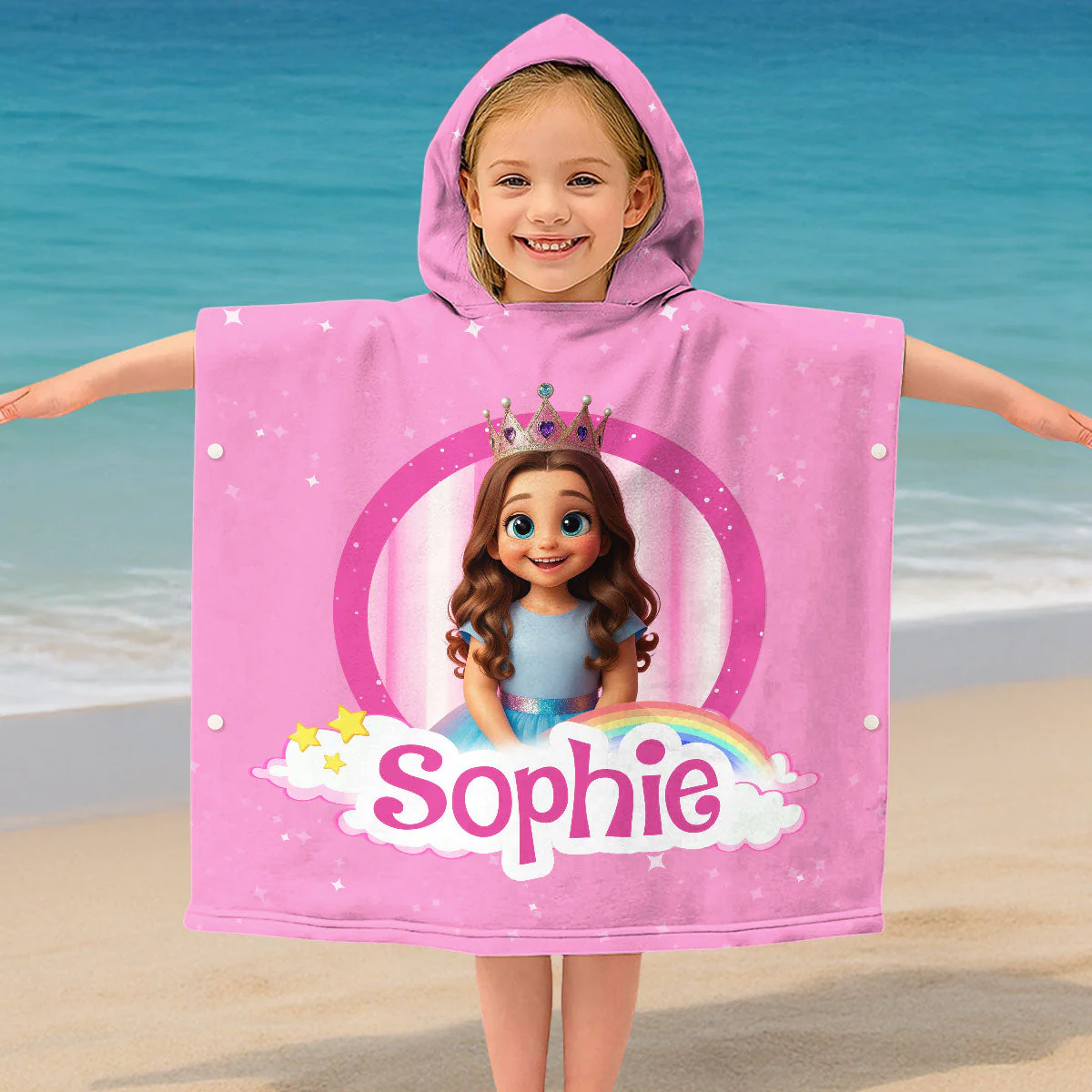 Sparkle Like A Star - Personalized Custom Hooded Beach Towel