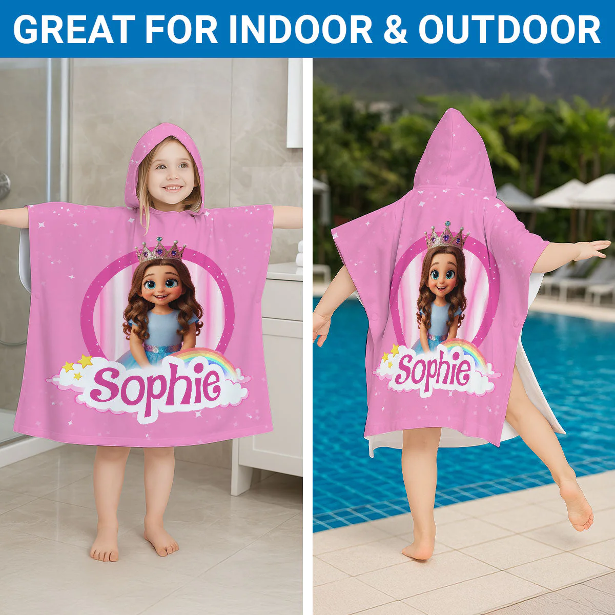Sparkle Like A Star - Personalized Custom Hooded Beach Towel - Image 3