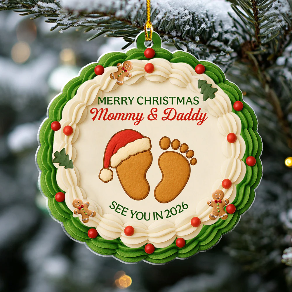 Baby Expecting See You - Personalized Custom Acrylic Ornament - Image 5