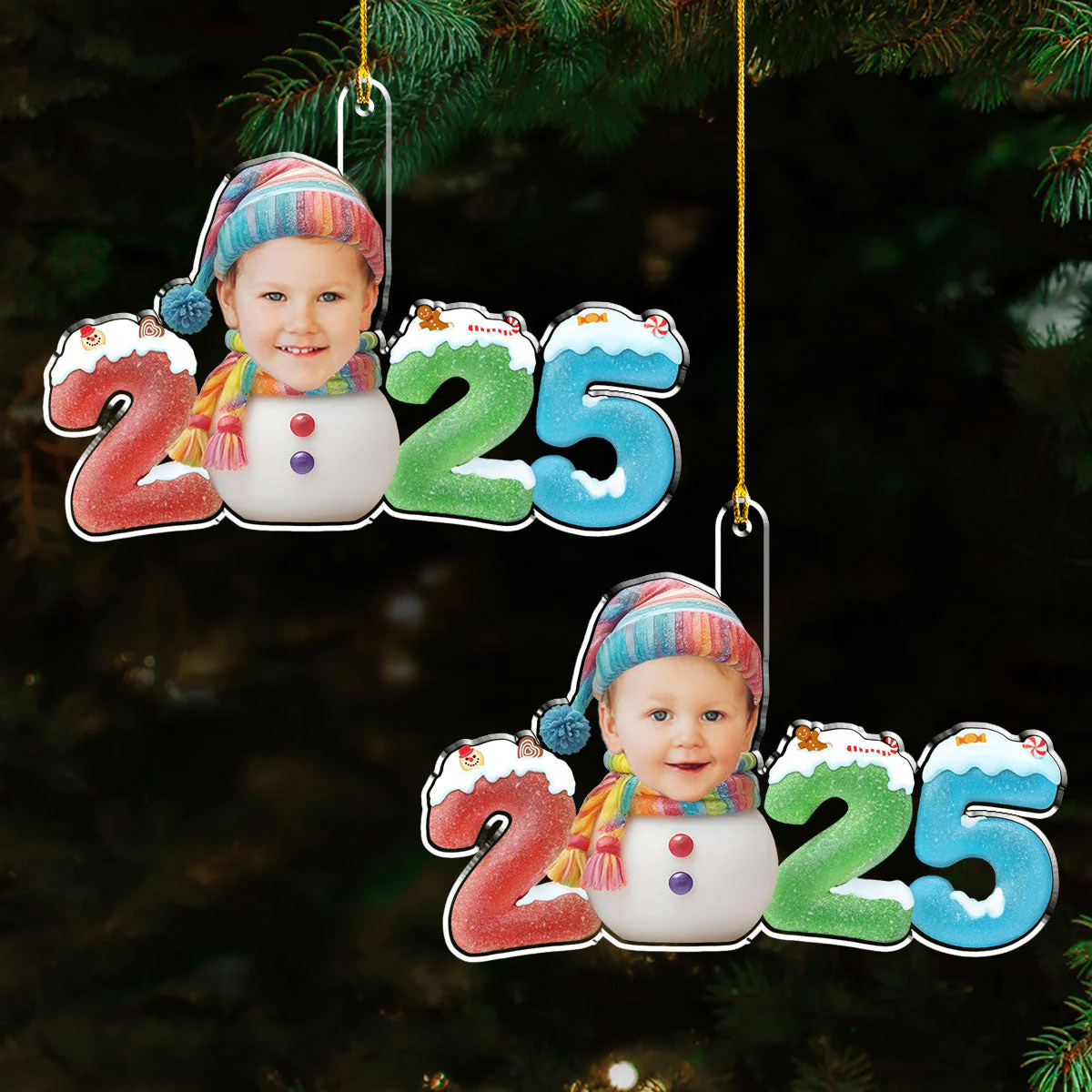 Baby First Christmas 2025 Ver 2 - Personalized Custom Acrylic Ornament - Image 3