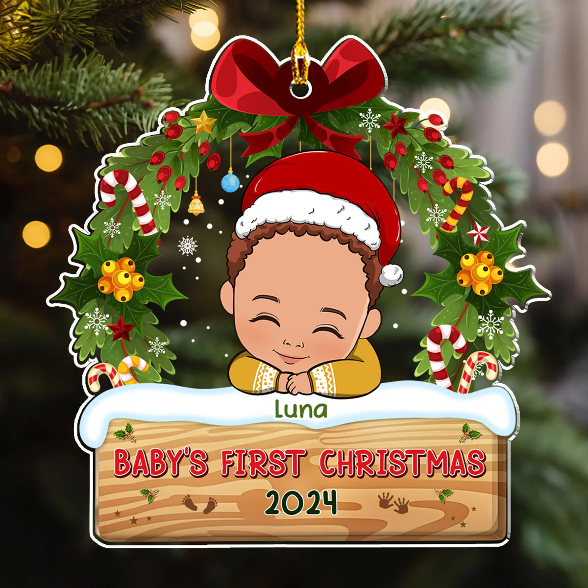 Baby First Christmas - Personalized Custom Acrylic Ornament - Image 3