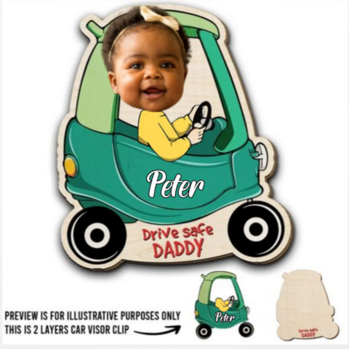 Baby In Car - Personalized Custom Car Visor Clip - Image 5