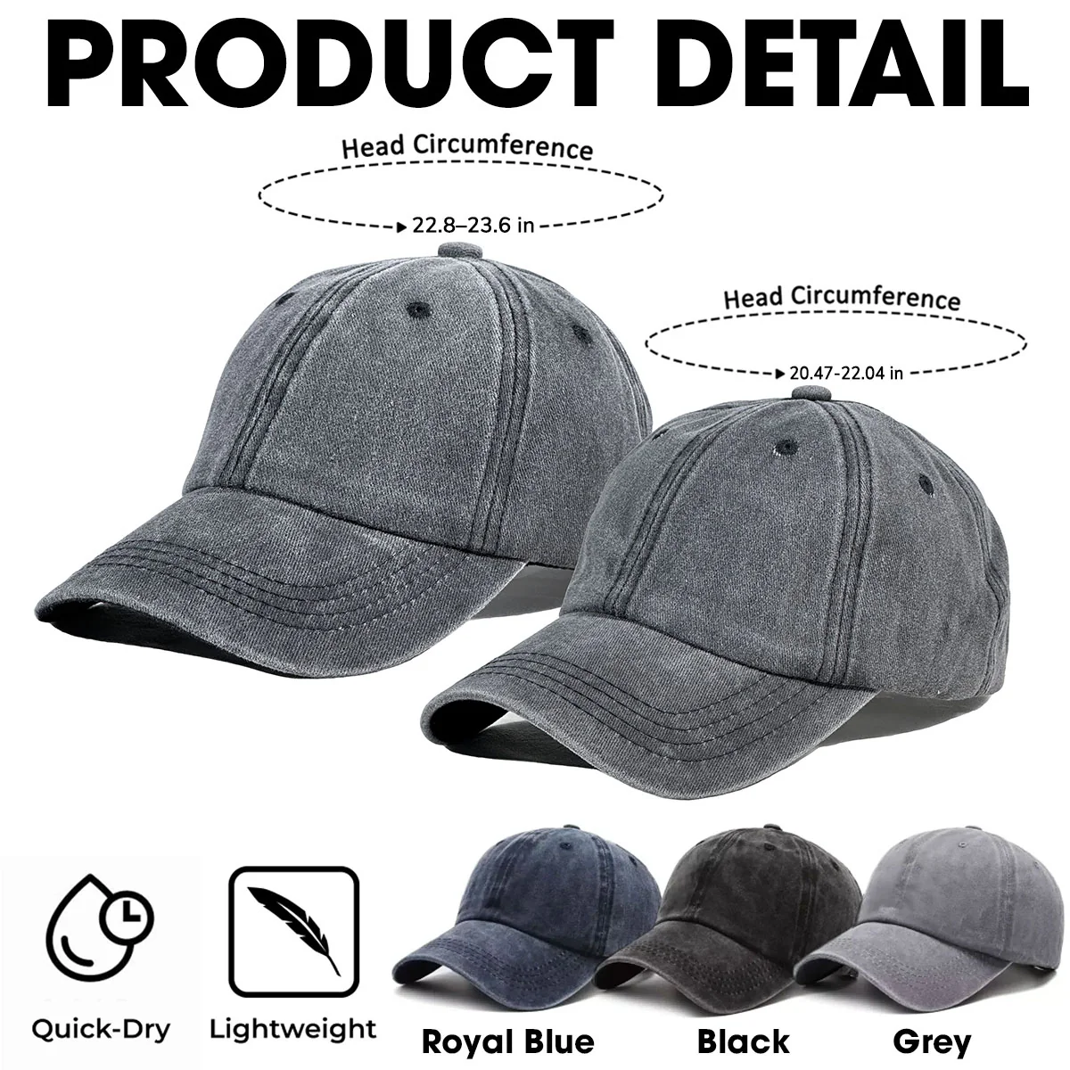 Baby Name - Personalized Custom Vintage Washed Denim Cap - Image 5