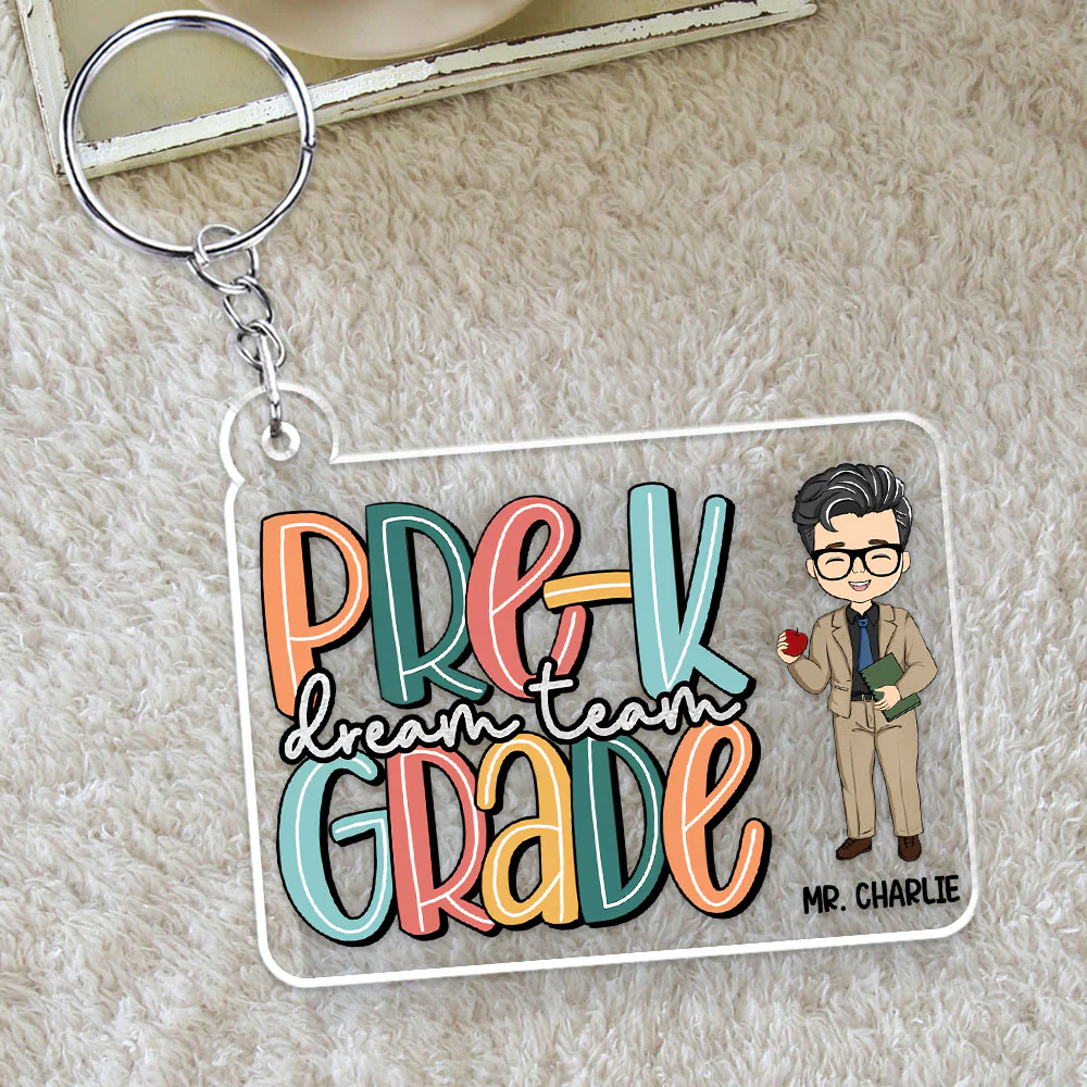 Back To School - Personalized Custom Acrylic Keychain - Image 3
