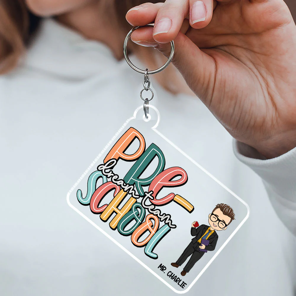 Back To School - Personalized Custom Acrylic Keychain - Image 4
