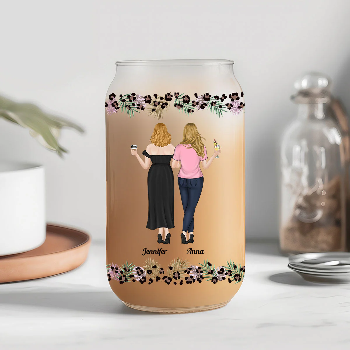 Badass Granddaughter - Personalized Custom Glass Can - Image 6