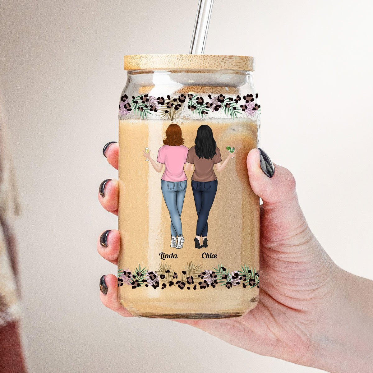 Badass Granddaughter - Personalized Custom Glass Can - Image 7