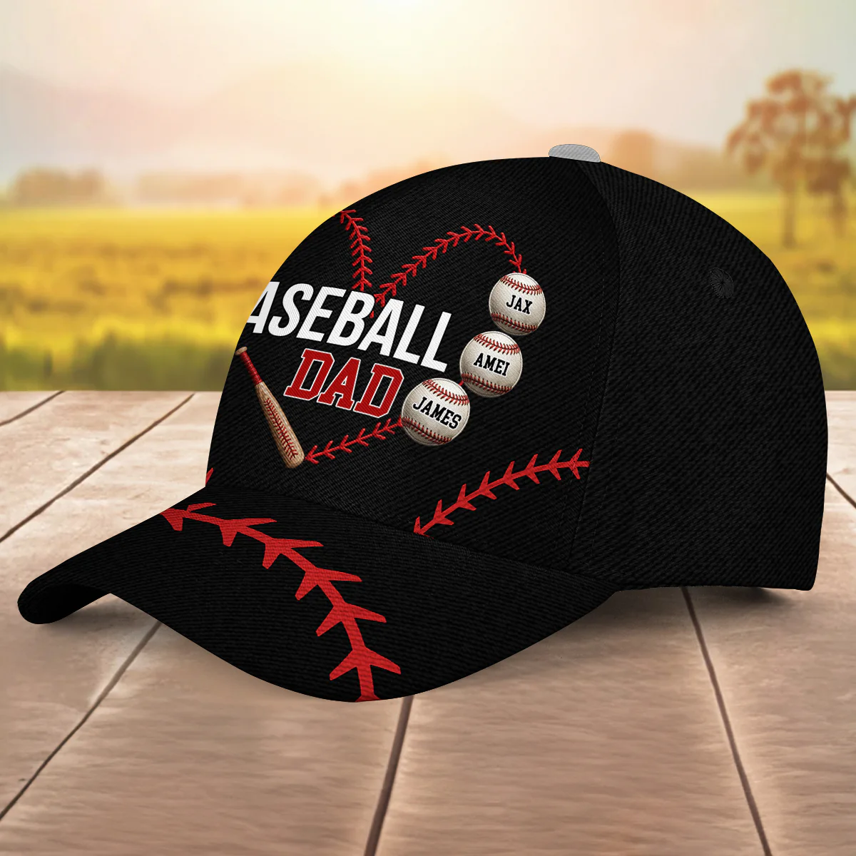 Baseball Dad Grandpa - Personalized Custom Classic Cap - Image 2