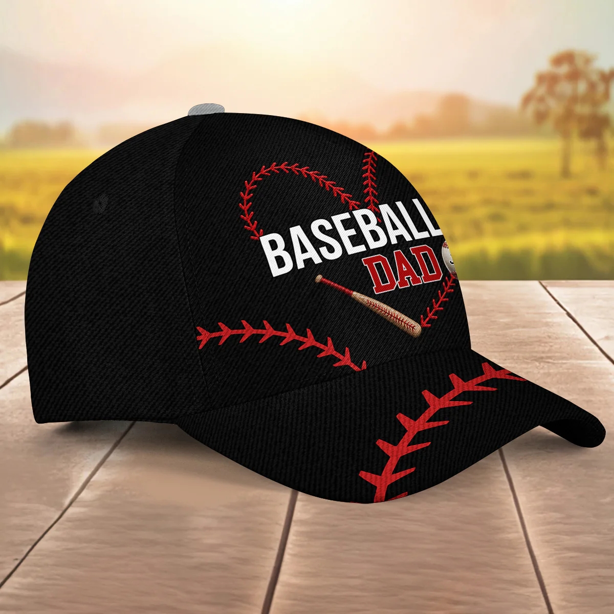 Baseball Dad Grandpa - Personalized Custom Classic Cap - Image 3
