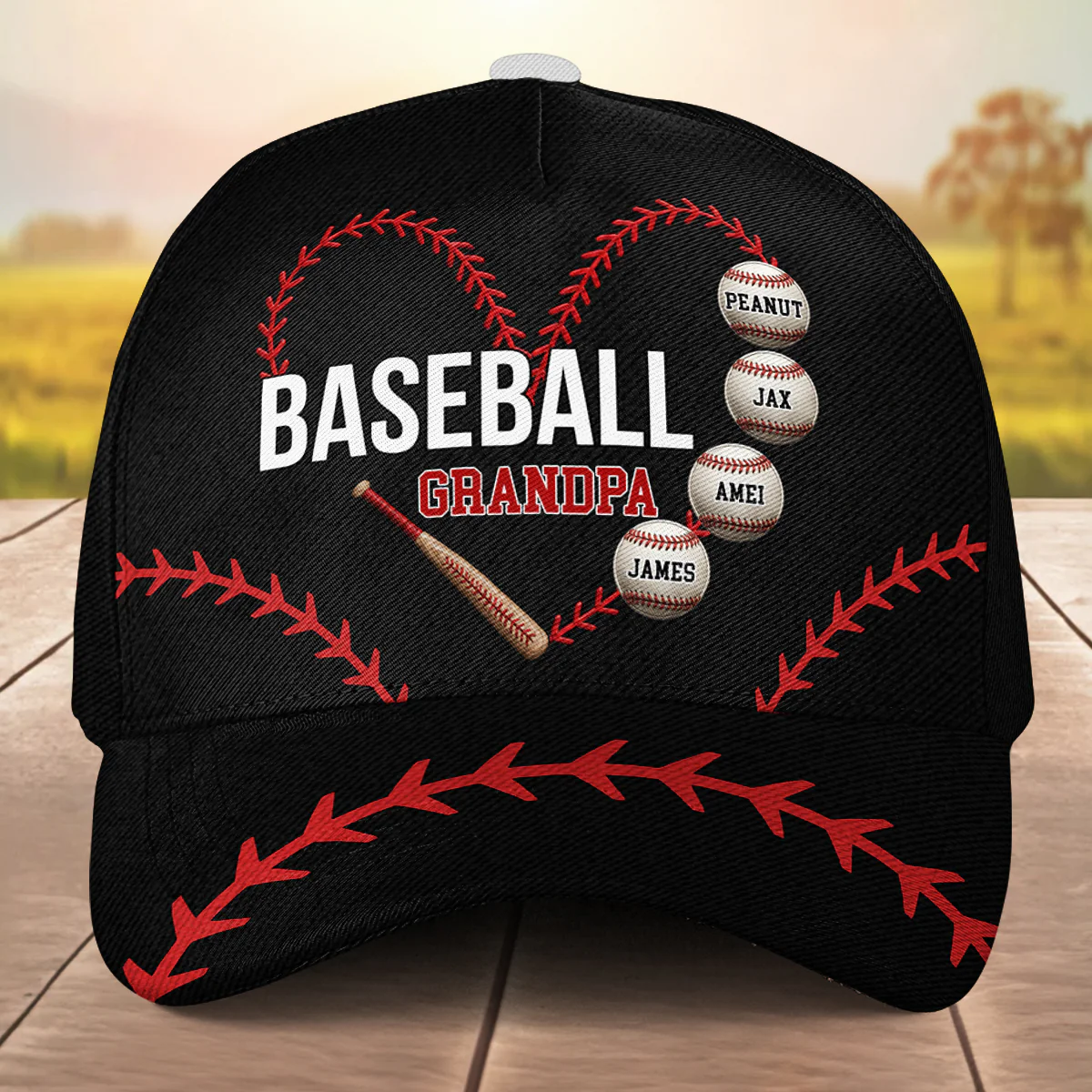 Baseball Dad Grandpa - Personalized Custom Classic Cap - Image 5