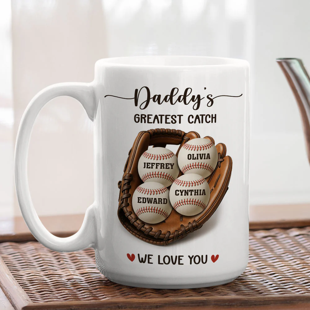 Baseball Dad - Personalized Custom Coffee Mug - Image 3