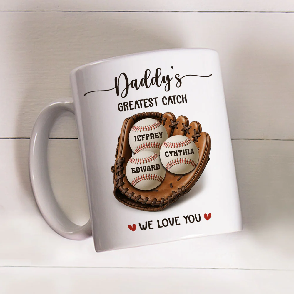 Baseball Dad - Personalized Custom Coffee Mug - Image 4