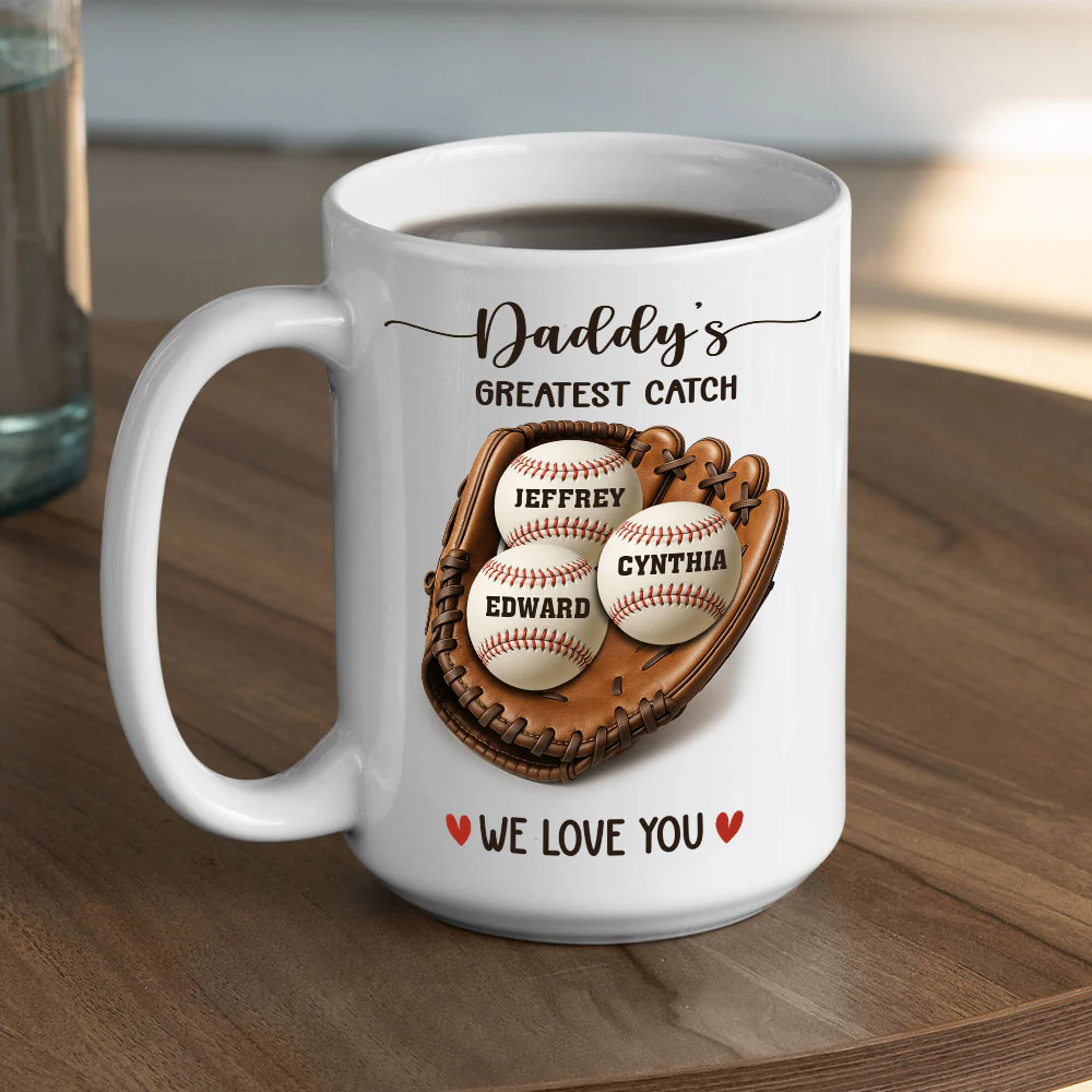 Baseball Dad - Personalized Custom Coffee Mug - Image 5
