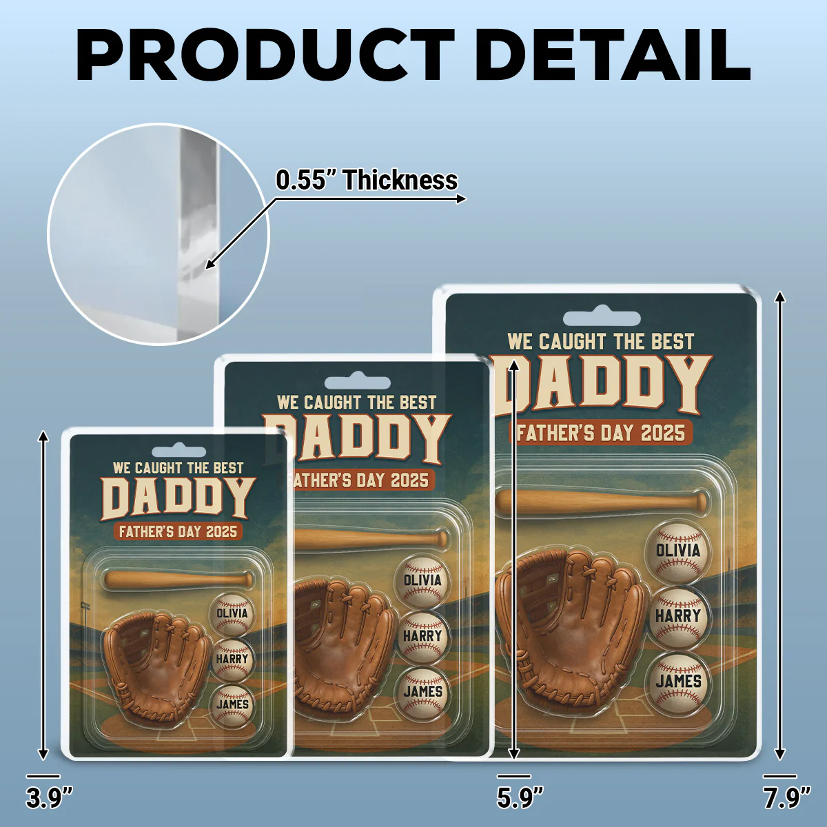 Baseball Daddy - Personalized Custom Acrylic Plaque - Image 5