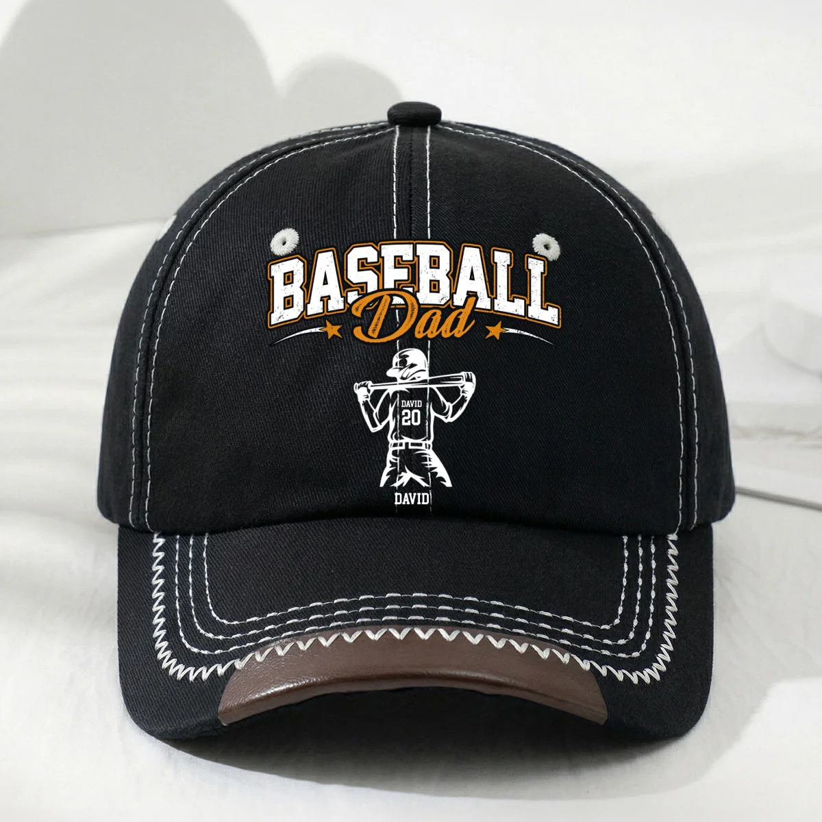 Baseball Daddy We Love - Personalized Custom Vintage Soft Baseball Cap - Image 7