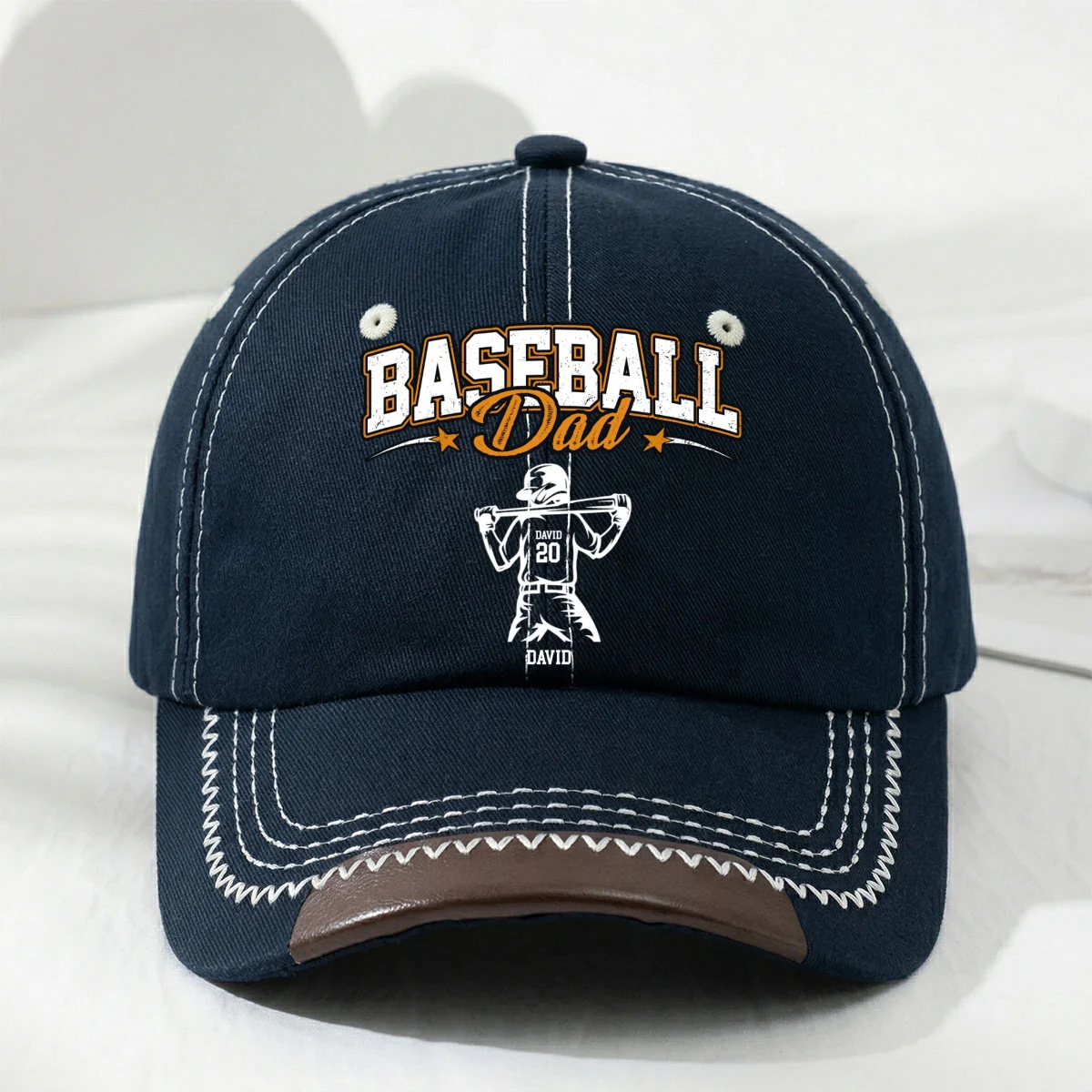 Baseball Daddy We Love - Personalized Custom Vintage Soft Baseball Cap - Image 9