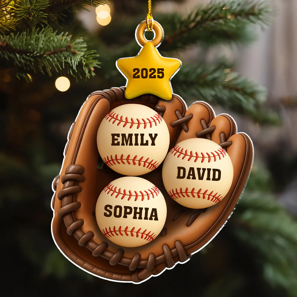 Baseball Family - Personalized Custom Acrylic Ornament