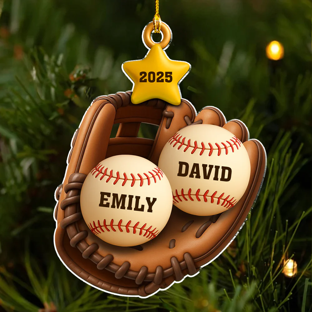 Baseball Family - Personalized Custom Acrylic Ornament - Image 4
