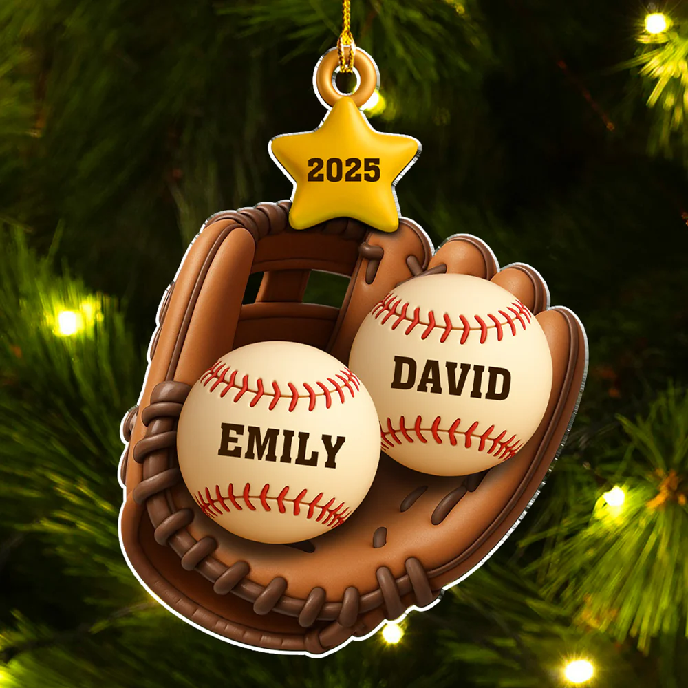Baseball Family - Personalized Custom Acrylic Ornament - Image 5