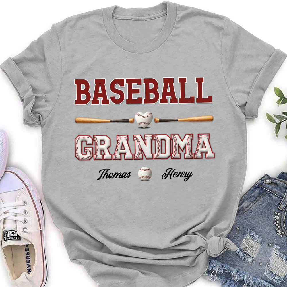 Baseball Grandma - Personalized Custom Shirt - Image 4