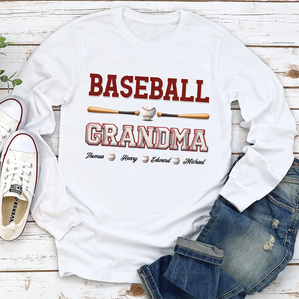 Baseball Grandma - Personalized Custom Shirt - Image 5