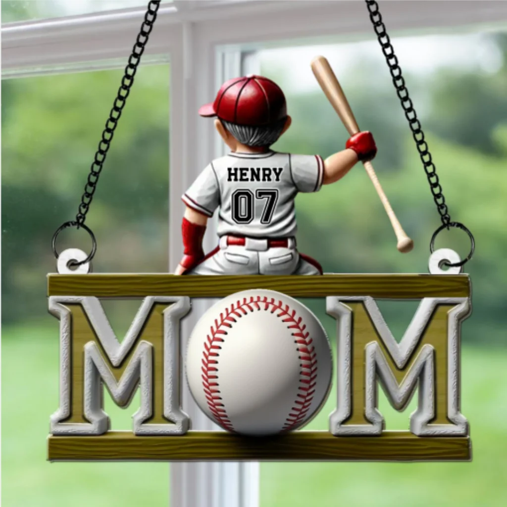 Baseball Life, Mom Pride - Personalized Custom Suncatcher - Image 5