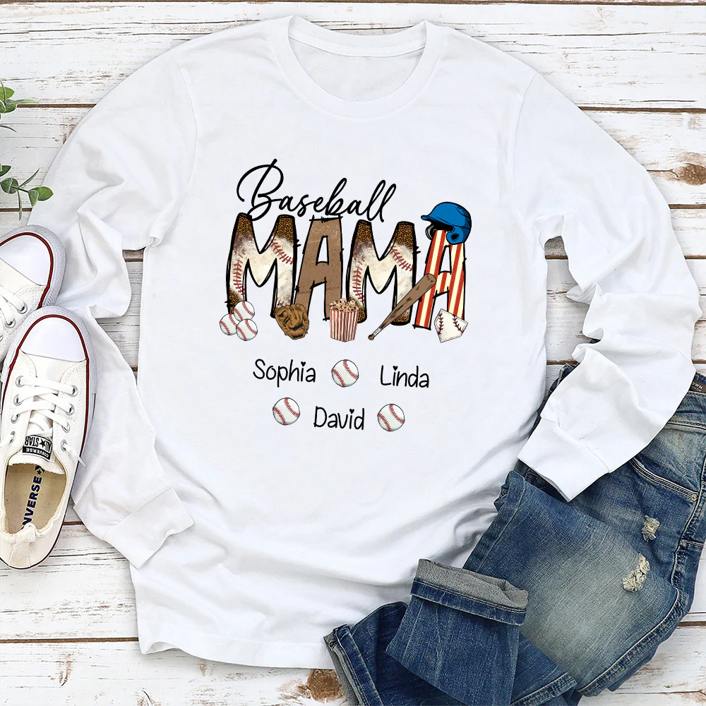 Baseball Mama - Personalized Custom Shirt - Image 4