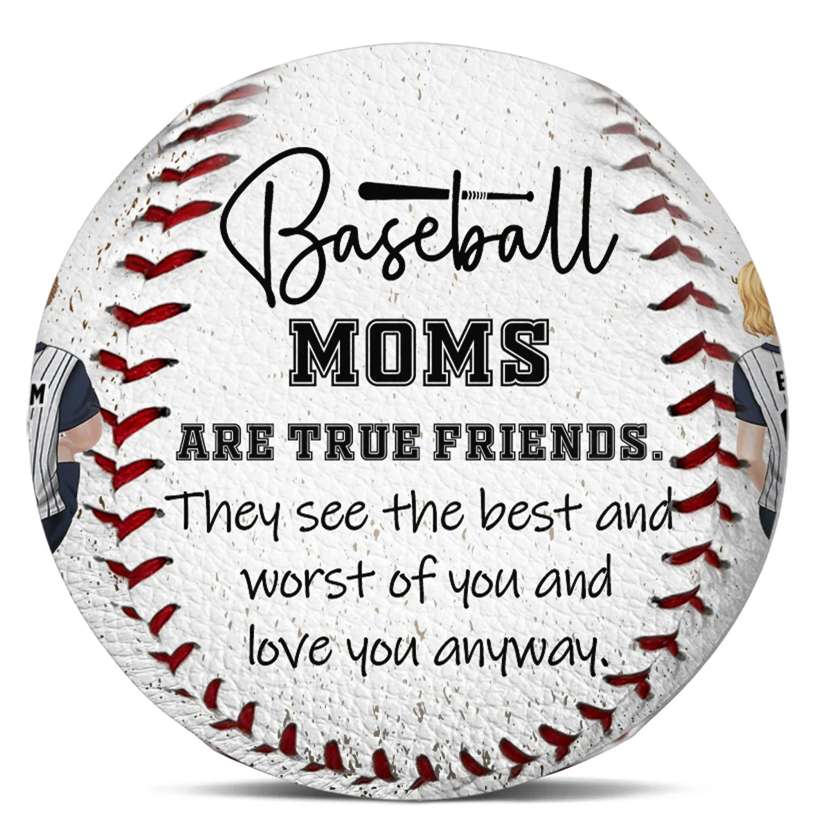 Baseball Moms Are True Friends - Personalized Custom Baseball - Image 4