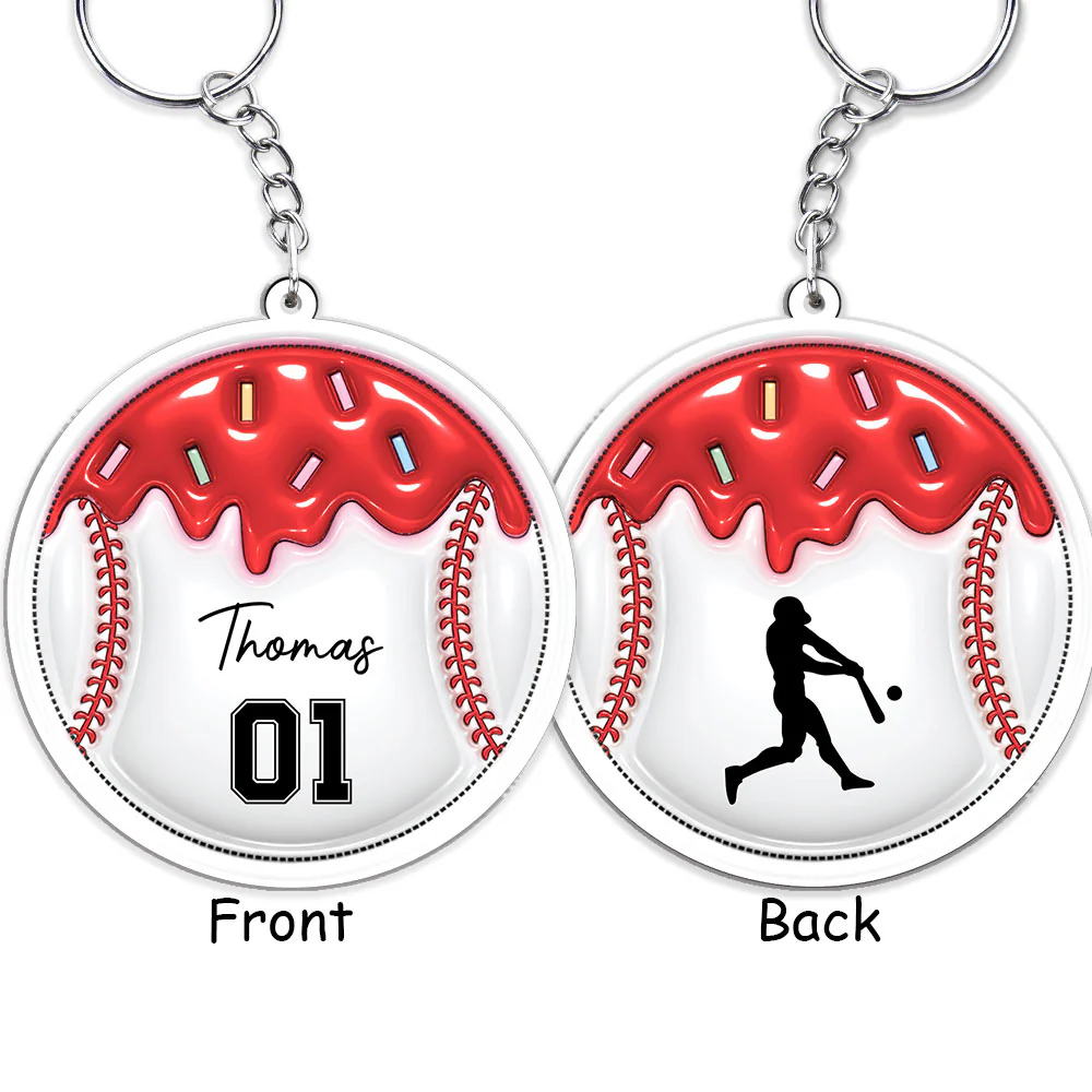 Baseball Unites The Team  - Personalized Custom 3D Inflated Effect Acrylic Keychain