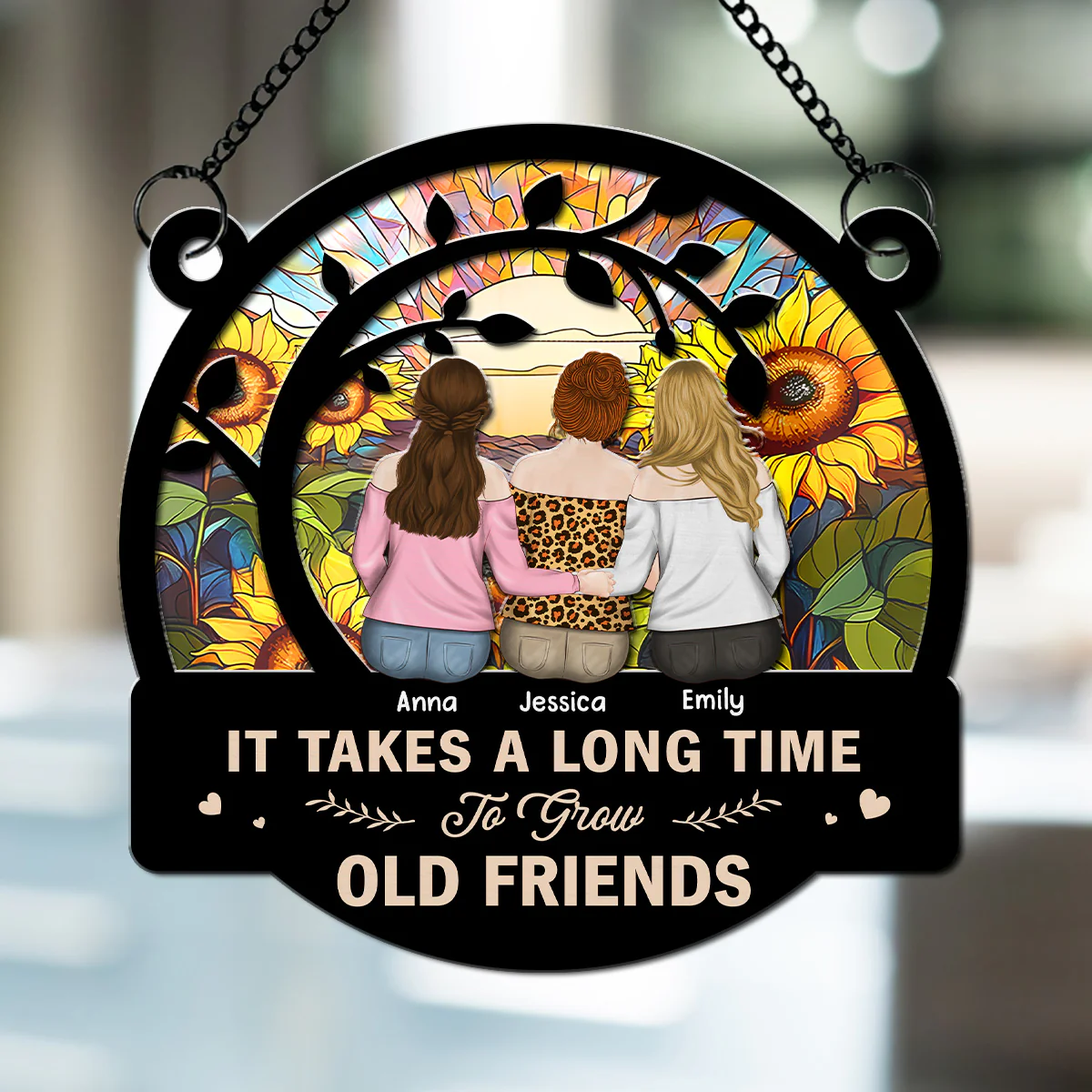 Be Friend Until We Are Old - Personalized Custom Suncatcher - Image 2