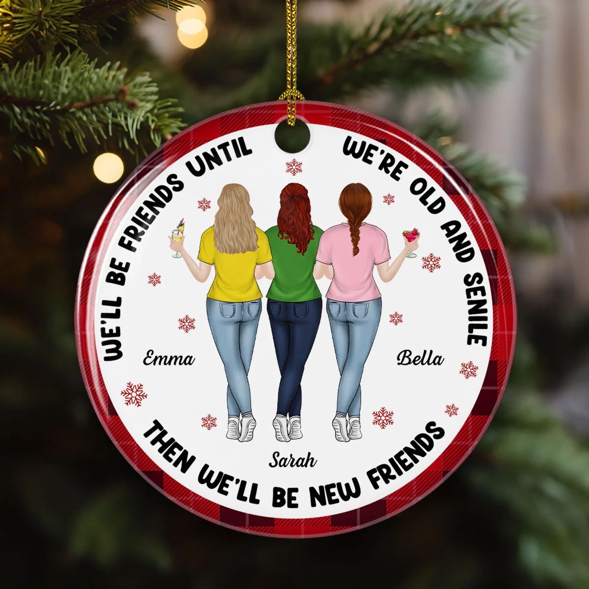Be Friends Forever - Personalized Custom Ceramic Ornament