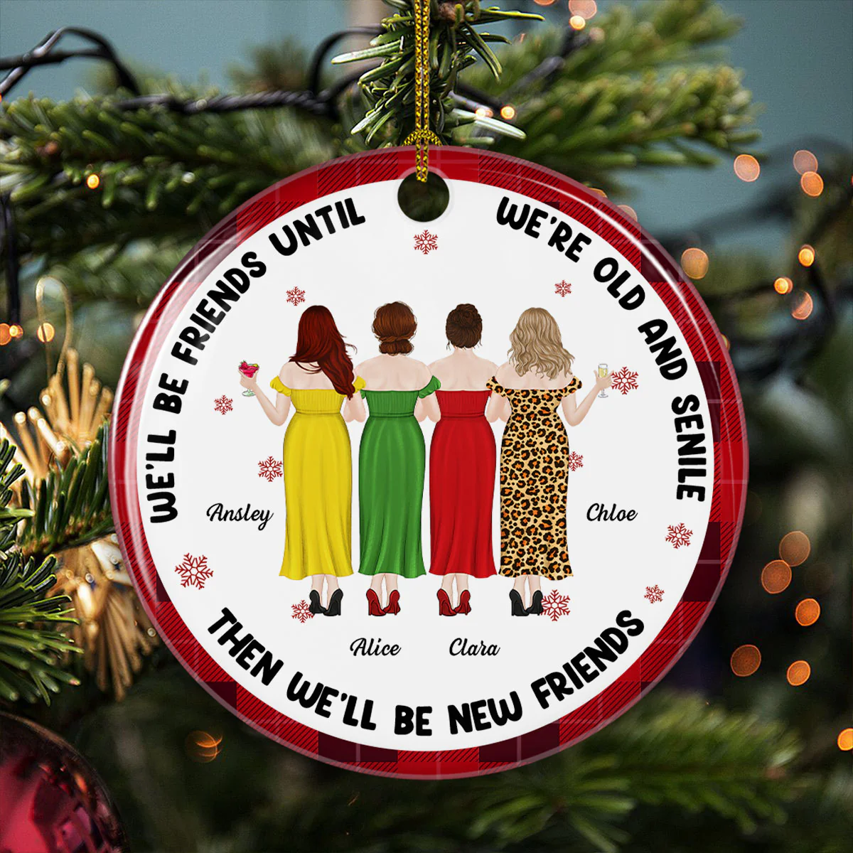 Be Friends Forever - Personalized Custom Ceramic Ornament - Image 4