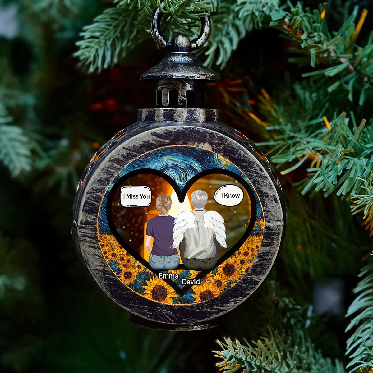 Be Here With Me - Personalized Custom Christmas Lantern - Image 2