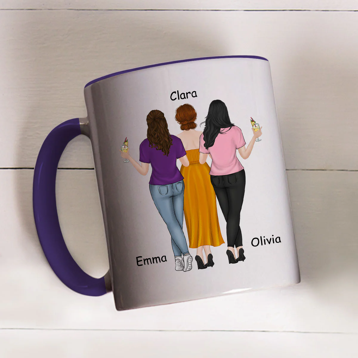Be My Best Friends - Personalized Custom Accent Mug - Image 3