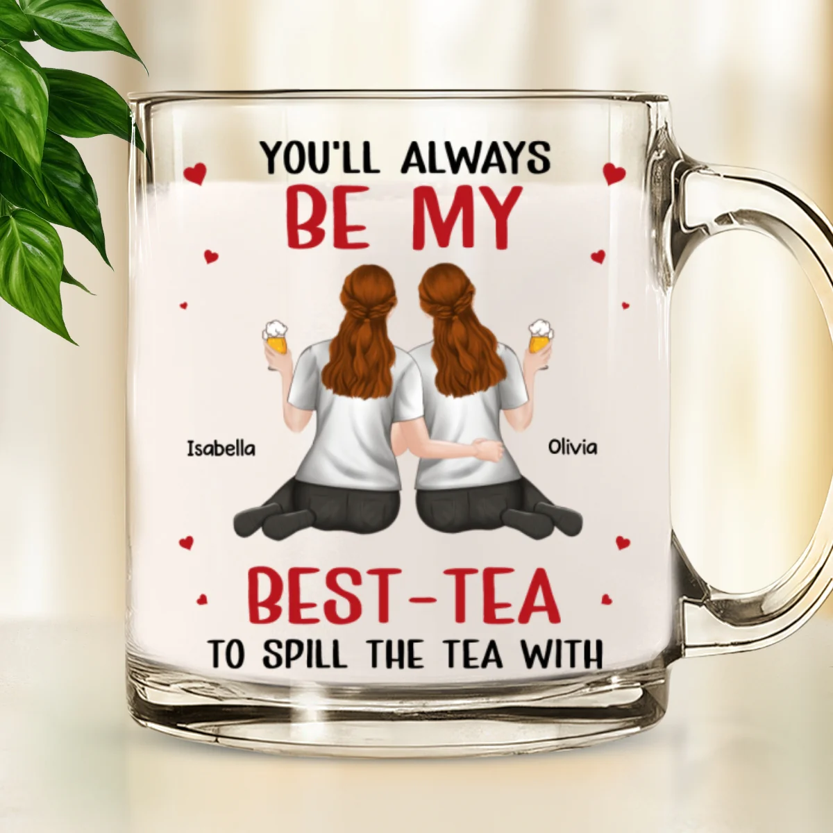 Be My Best Tea - Personalized Custom Glass Mug - Image 5