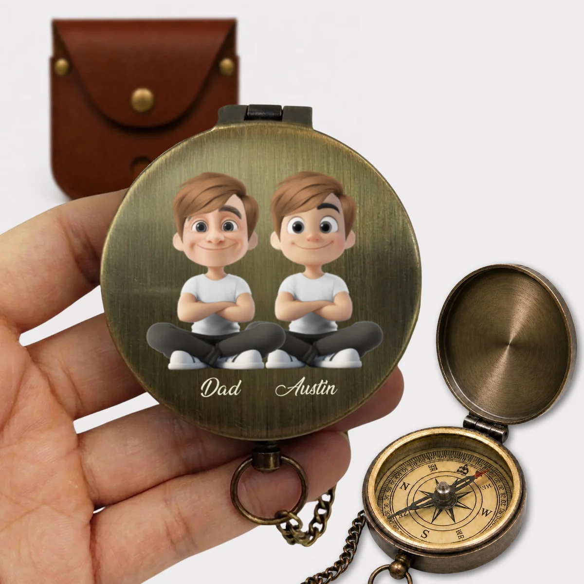 Be Strong And Courageous - Personalized Custom Pocket Compass - Image 8