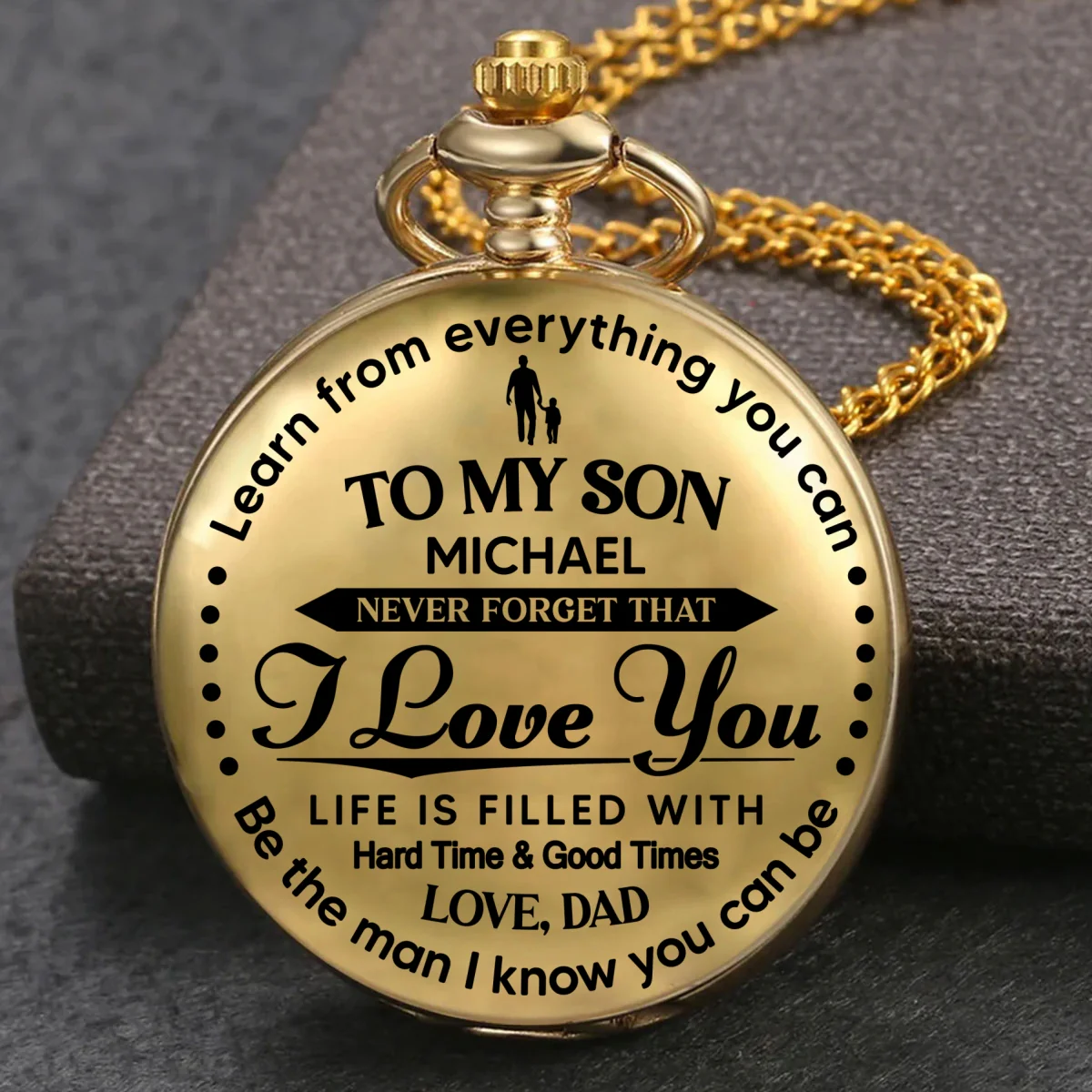 Be The Man I Know You Can Be - Personalized Custom Pocket Watch - Image 6