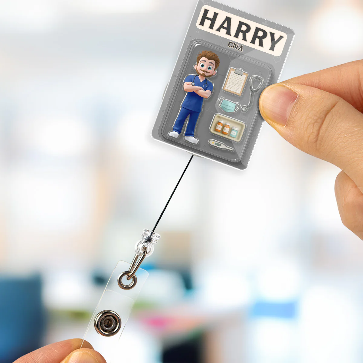 Be The Nurse You Would Want As A Patient - Personalized Custom Acrylic Badge Reel - Image 4