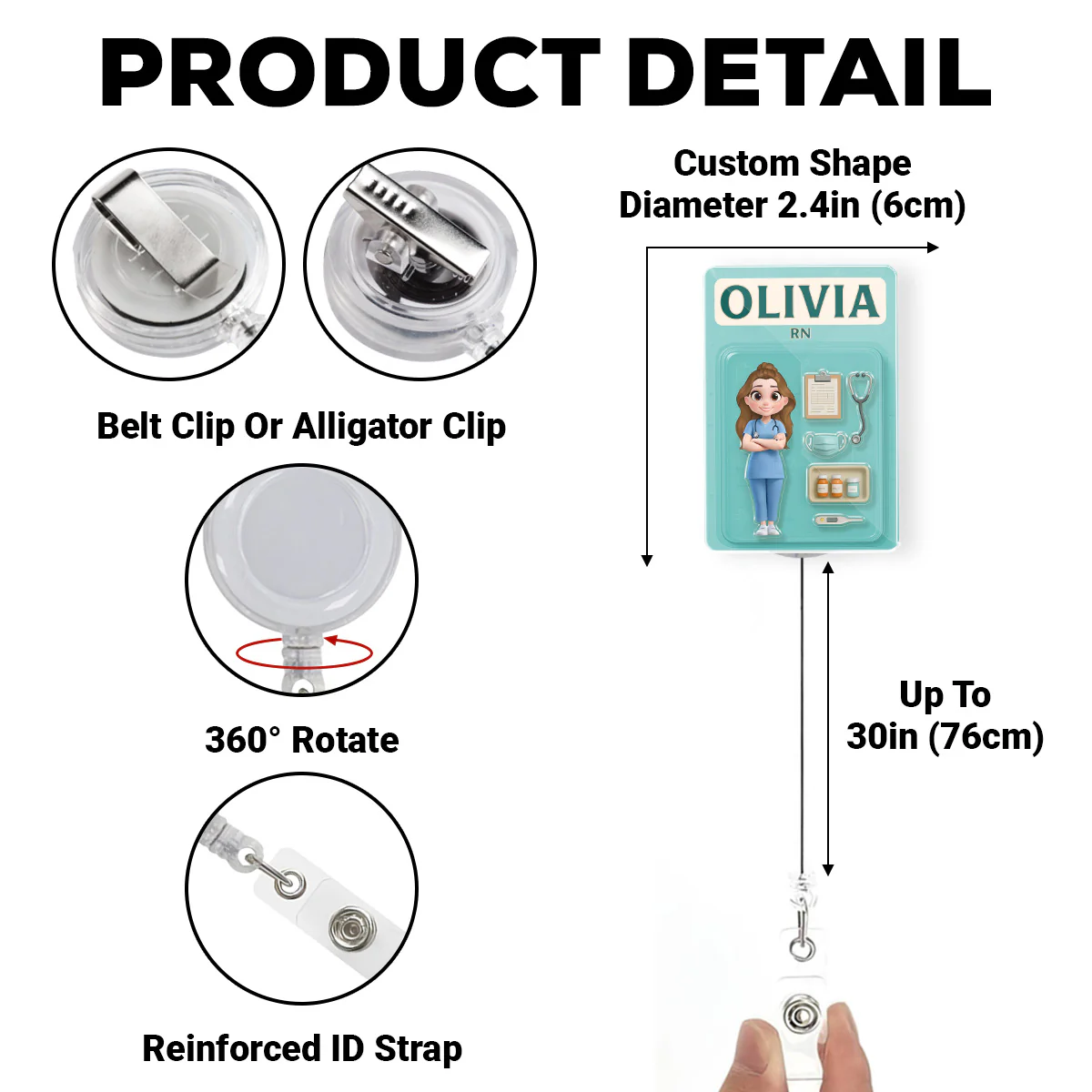 Be The Nurse You Would Want As A Patient - Personalized Custom Acrylic Badge Reel - Image 5