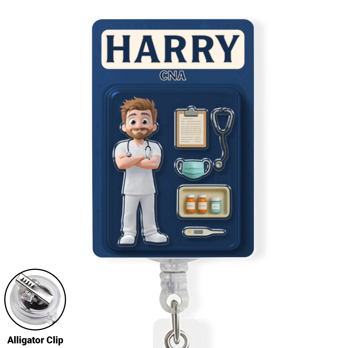 Be The Nurse You Would Want As A Patient - Personalized Custom Acrylic Badge Reel - Image 7