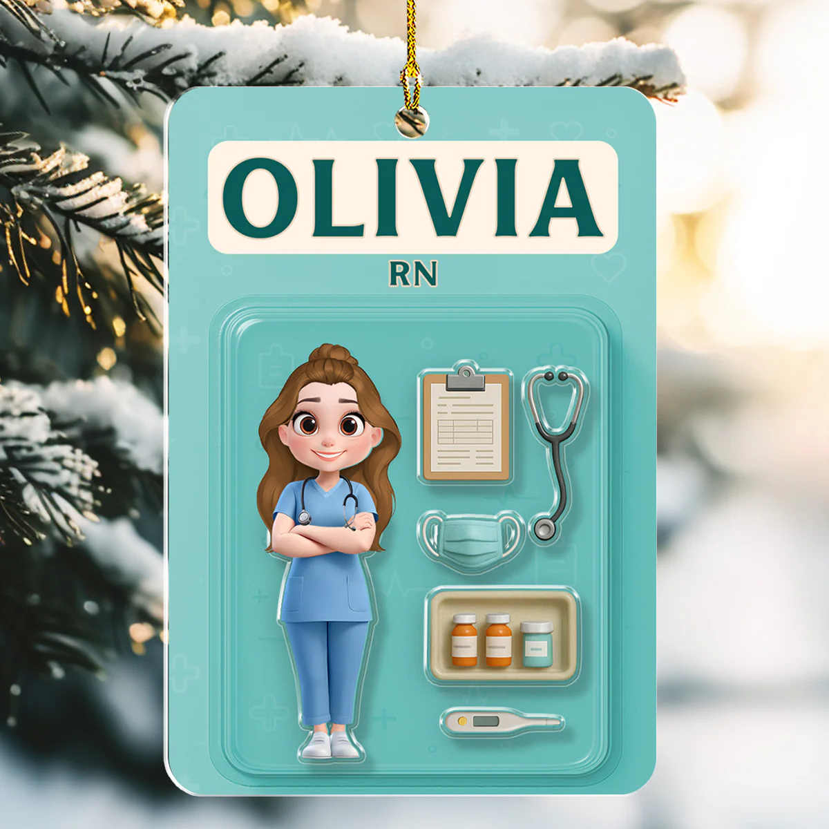 Be The Nurse You Would Want As A Patient - Personalized Custom Acrylic Ornament - Image 4