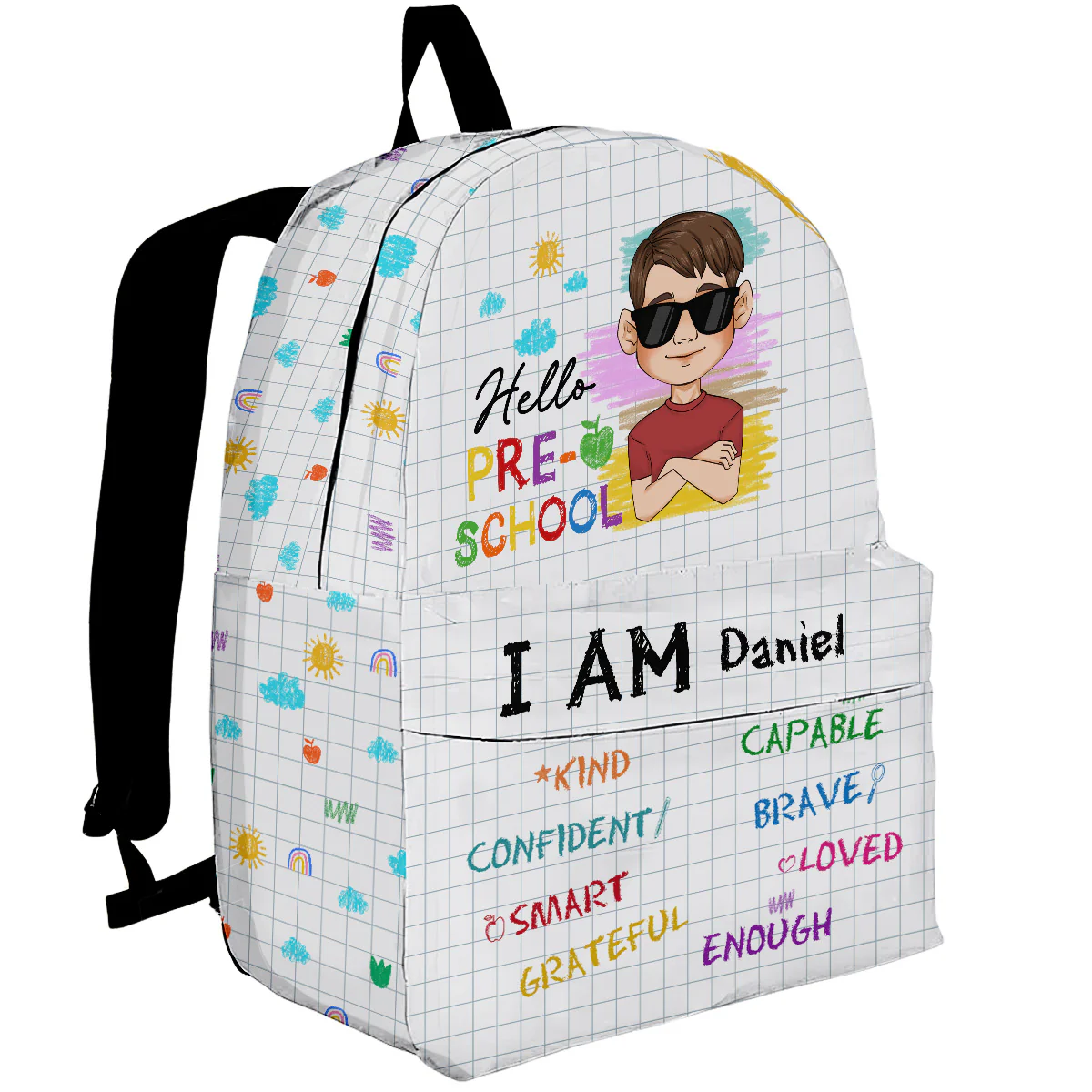 Be Unique Be Happy Be You - Personalized Custom Backpack - Image 3