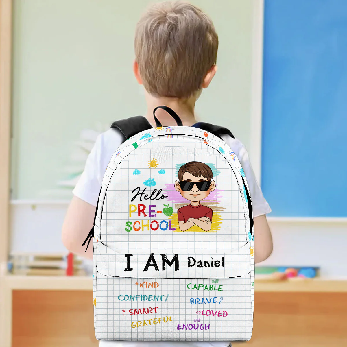 Be Unique Be Happy Be You - Personalized Custom Backpack - Image 4
