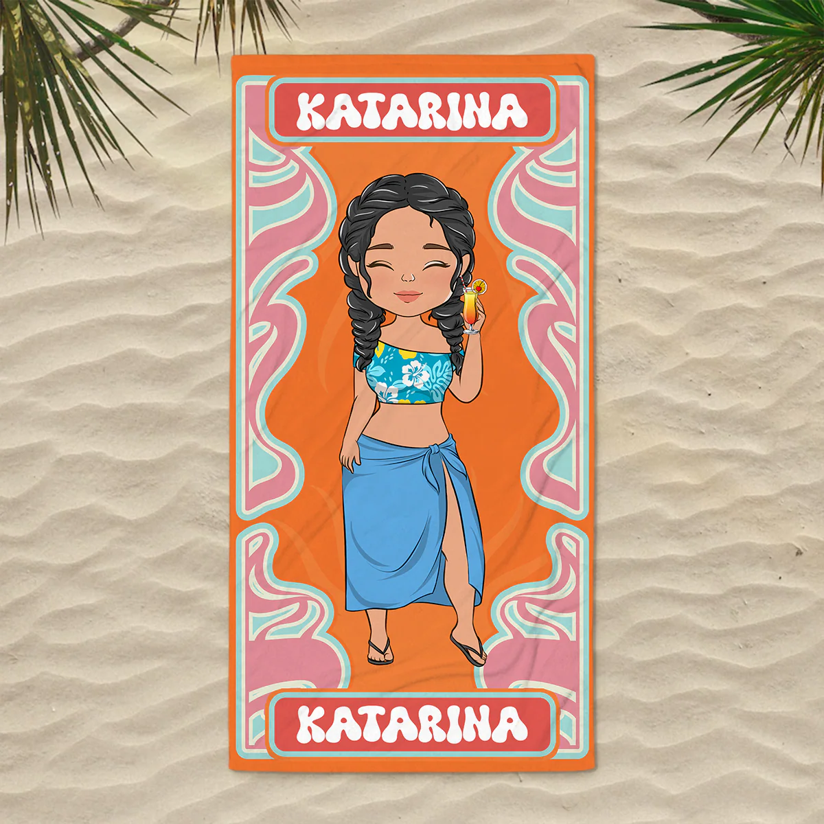 Beach Girl - Personalized Custom Beach Towel - Image 2