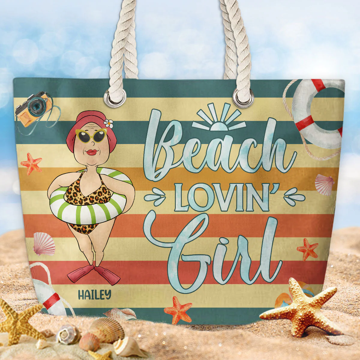 Beach Lovin Girl - Personalized Beach Bag - Image 2