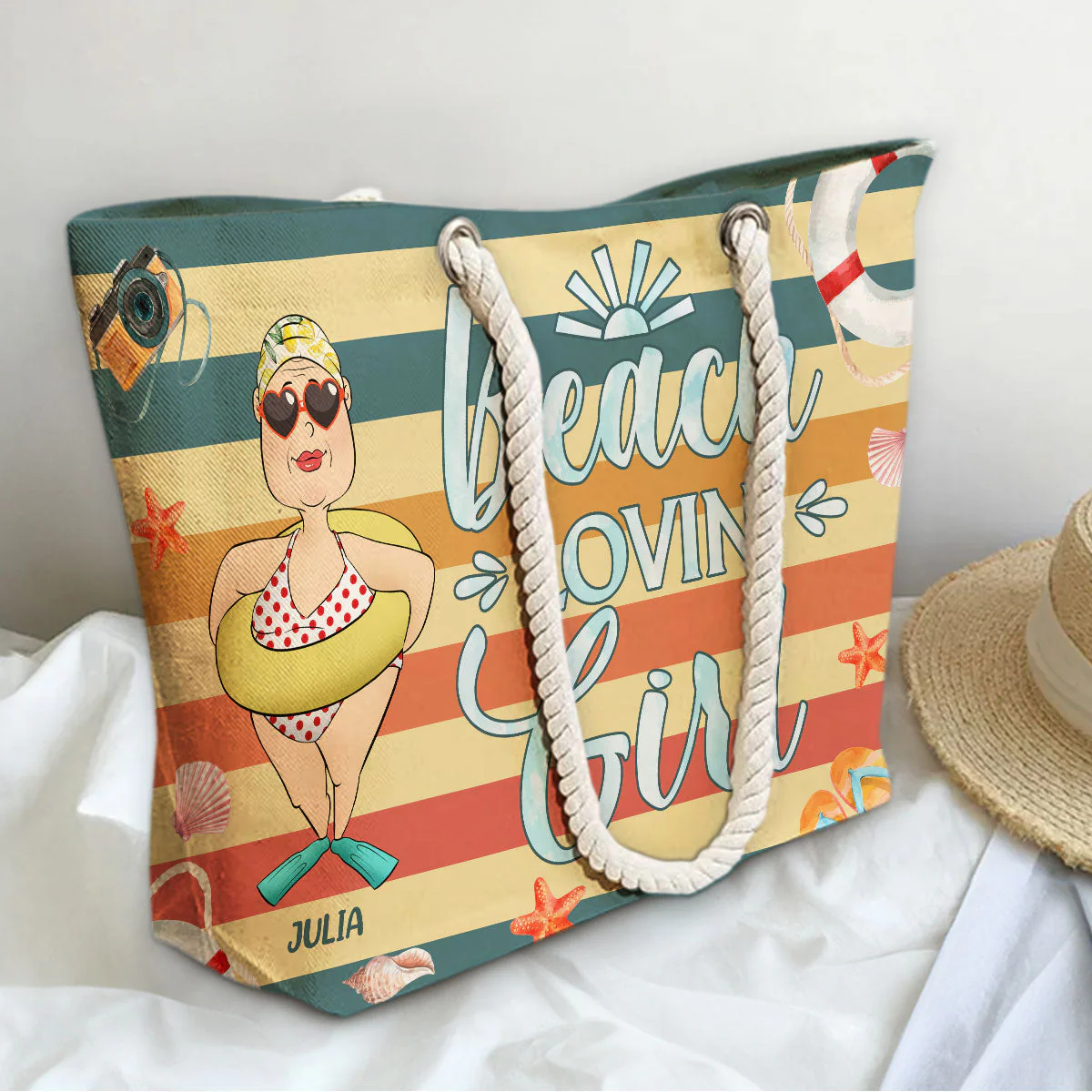 Beach Lovin Girl - Personalized Beach Bag - Image 4