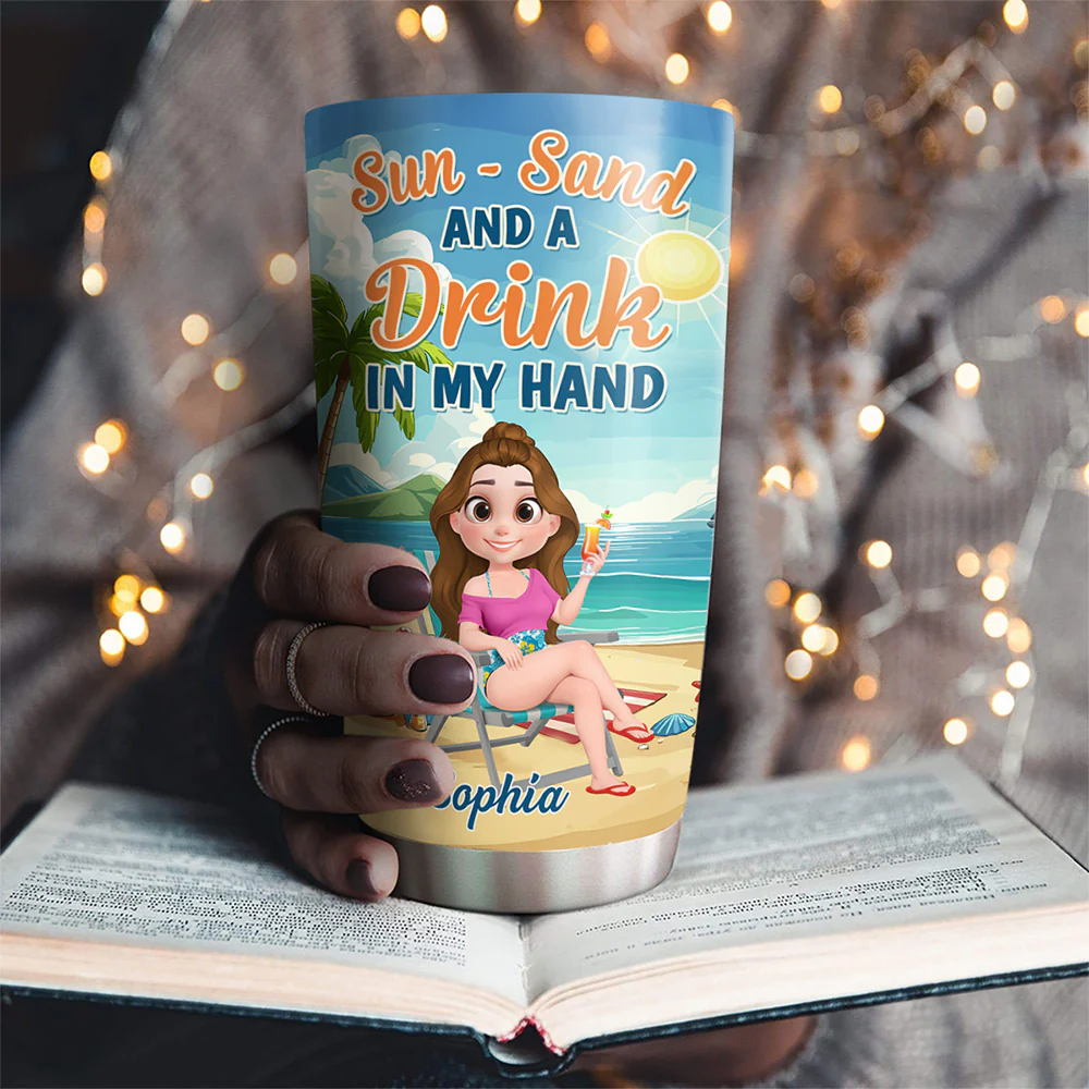 Beach Vacation - Personalized Custom Tumbler - Image 3